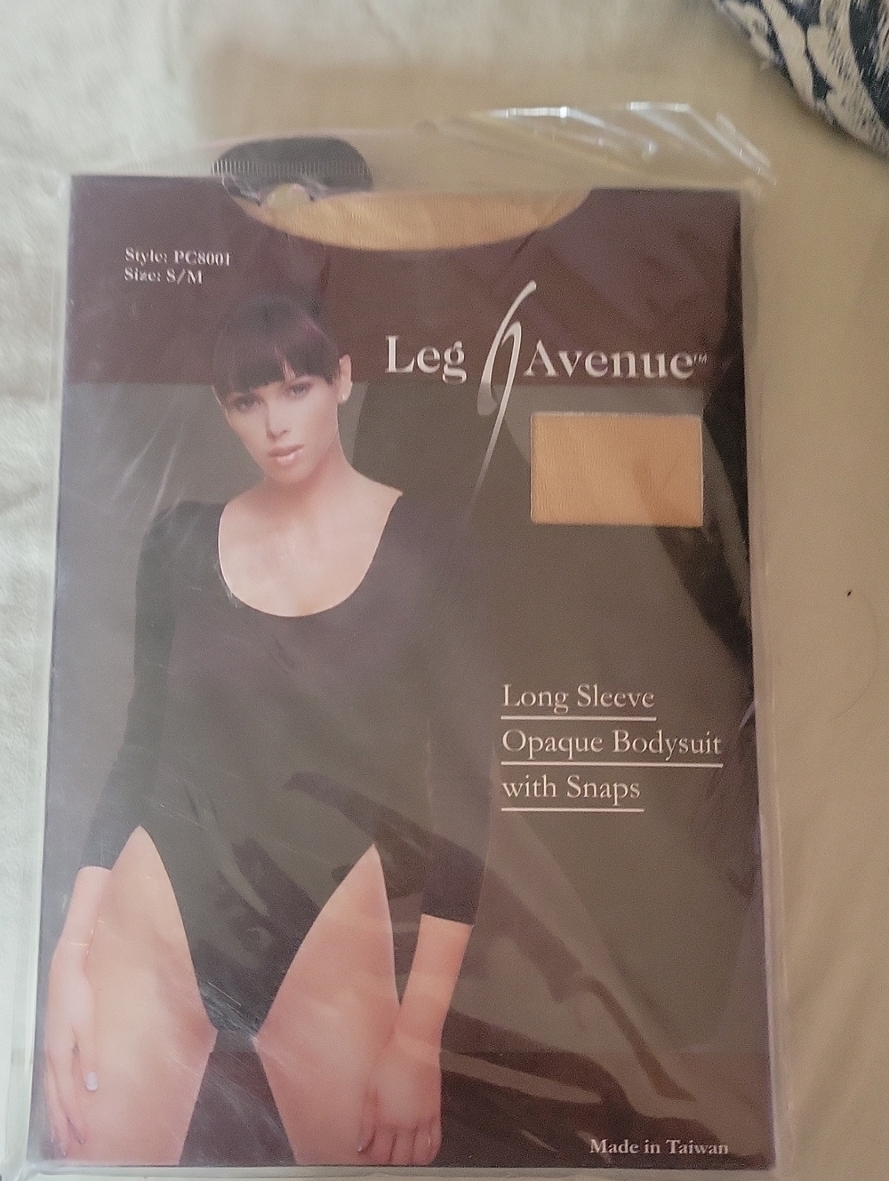 Leg Avenue Long Sleeve Opaque Bodysuit - Beige